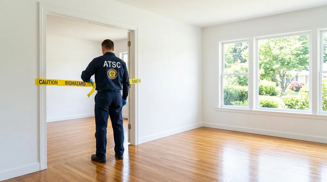 Certified biohazard cleanup crew performing Trauma Scene Cleanup in Manchester